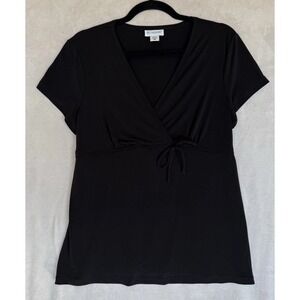 Motherhood Maternity Black Sleeveless V Neck Stretch Top Shirt Medium Classic